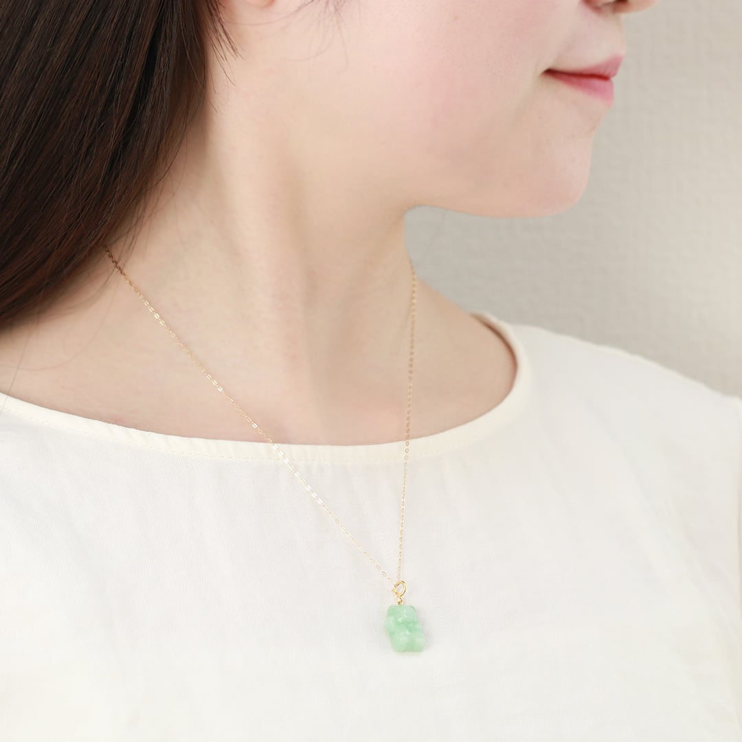K10YG cat green ペンダントトップ A貨翡翠 jd_pt1319 | 【MeiNu