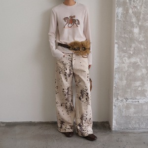 Art Splash Wide Denim Pants T4032