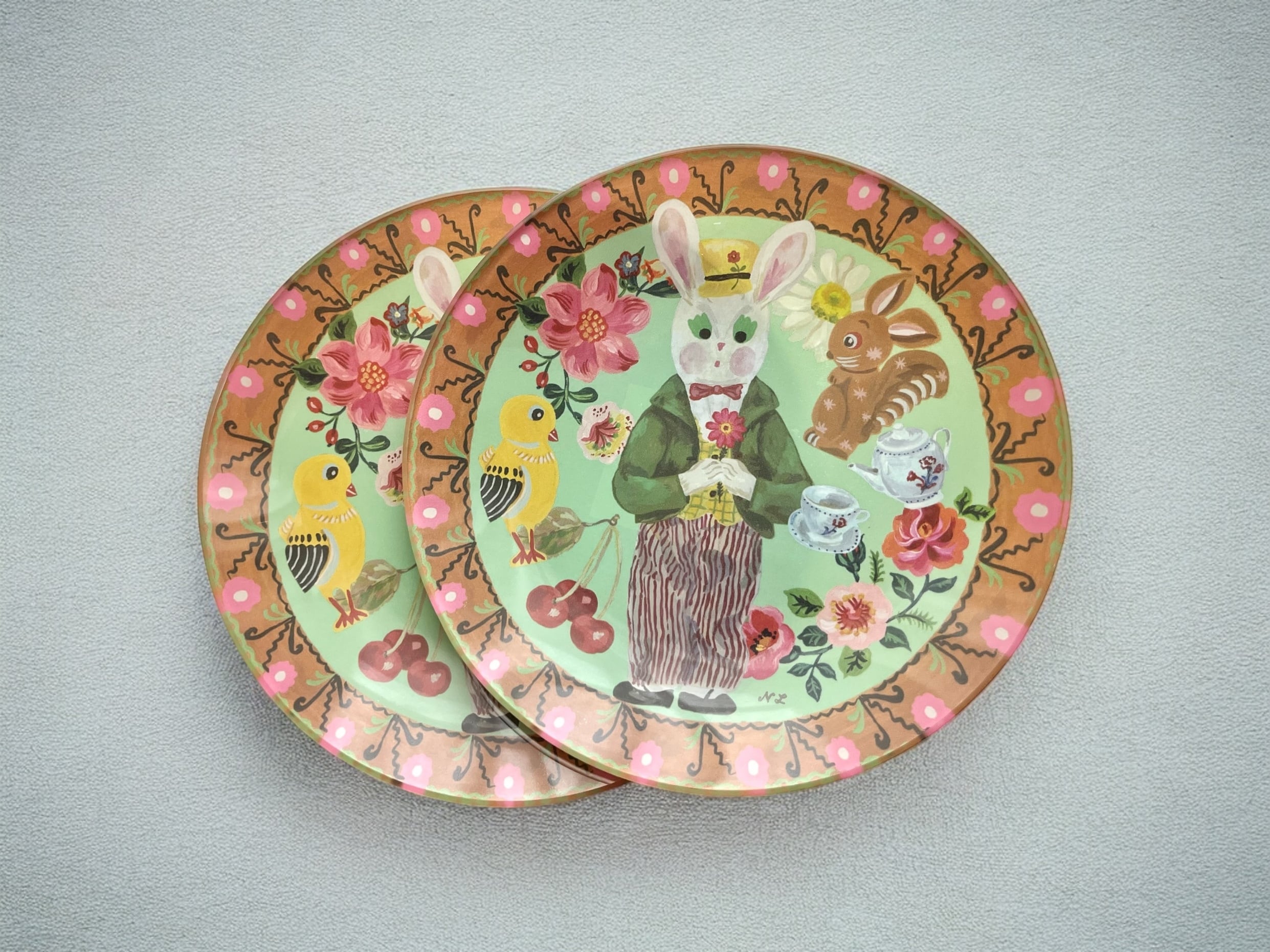 30%off nathalie lete glass plate 2枚セット