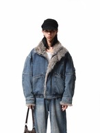 BOOGOOVOGUE Frank Denim Fur Puffer Jacket