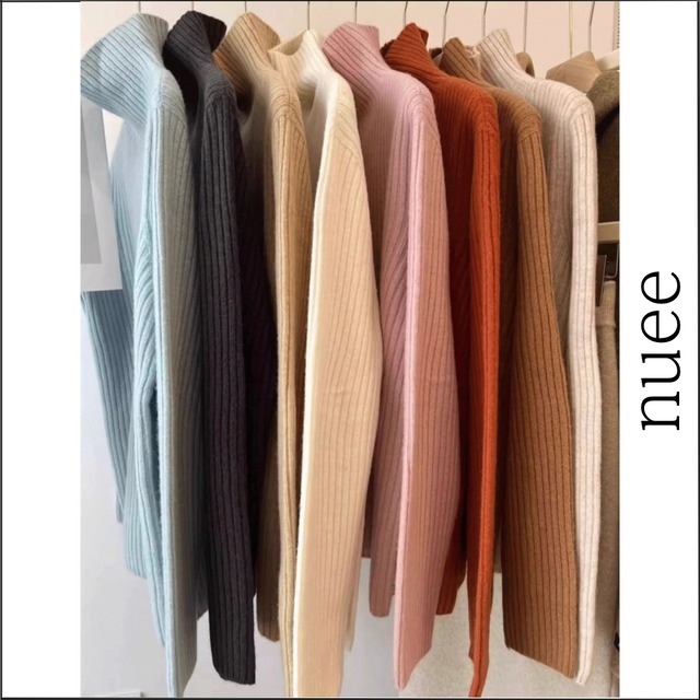 マルチカラータートルニット　7color　N00282