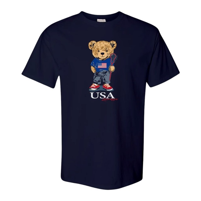 USA Bear Tシャツ ラクロス ブラック