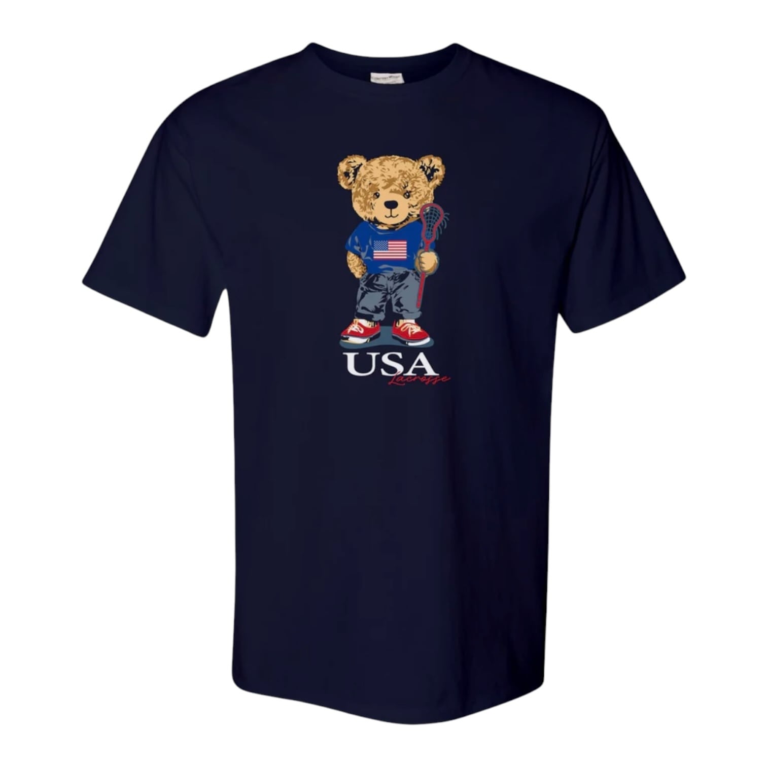 USA Bear Tシャツ ラクロス ブラック