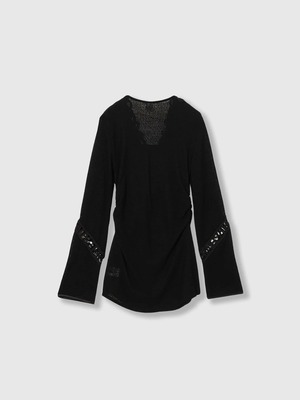 【26AW】THINGS THAT MATTER シングスザットマター / トップス / MICROCOSMOS LACE SHEER TOPS　0586TM0671P