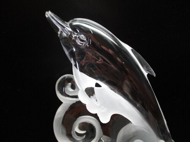 [送料無料]最高品質][超美品] 総高約32cm 最高品質天然水晶イルカ