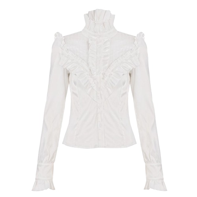 Stand collar frill shirt 1320