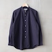 Washer Typewriter Loose Fit Band Collar Shirt Mid Night