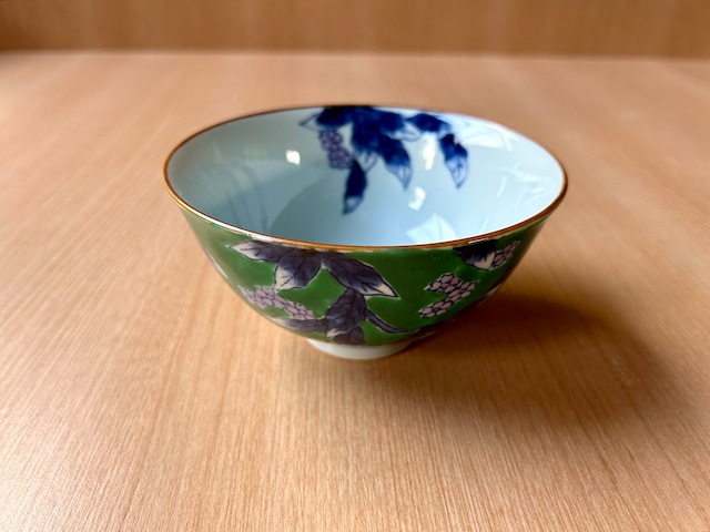 山桜　茶碗(緑)
