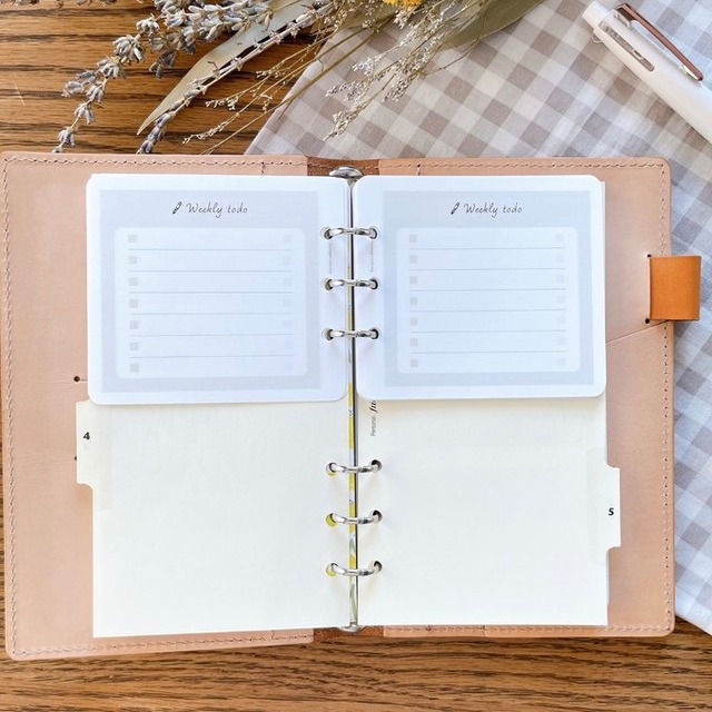 【はんぶんこリフィル/上半分用】バイブルサイズ/ウィークリーtodo