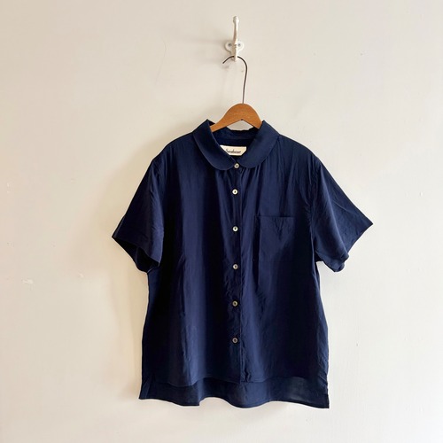 C53073 【Jill】Lyocell Lawn Round Collar Shirt