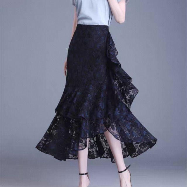 【送料無料】 ロングスカート アシンメトリー マーメイドスカート ミモレ フレア Aライン ファスナー ハイウエスト 薄手 フリル かわいい 大人可愛い きれいめ カジュアル 大人 上品 おしゃれ お洒落 こなれ感 コンサバ系 ラフ 抜け感 エレガント レディライク ガーリー フェミニン 花柄 夏 30代 40代 レディース 女性用 ママ服 オフィス ビジネス OL デート お出かけ お呼ばれ 休日 アウトドア お茶会 女子会 授業参観 誕生日会 結婚式 二次会 パーティー 着回し ファッション 垢抜け