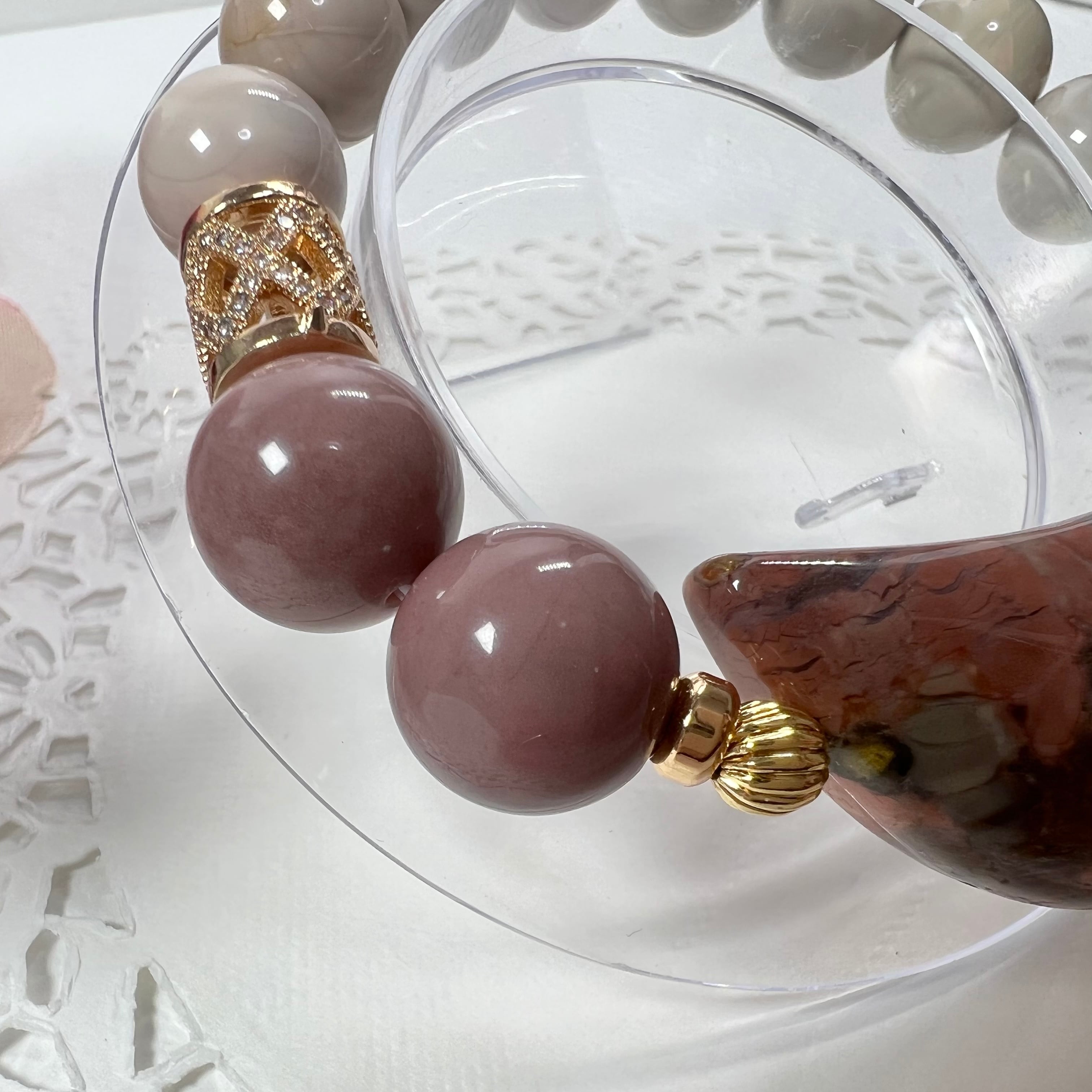 アラシャン瑪瑙 月ブレスレット☾·̩͙⋆】天然石 パワーストーン | 癒し