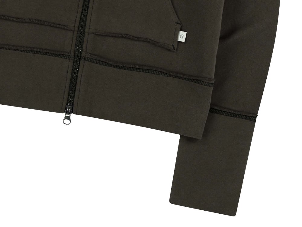 COYSEIO] STITCH HOOD ZIP-UP DARK BROWN 正規品 韓国ブランド 韓国