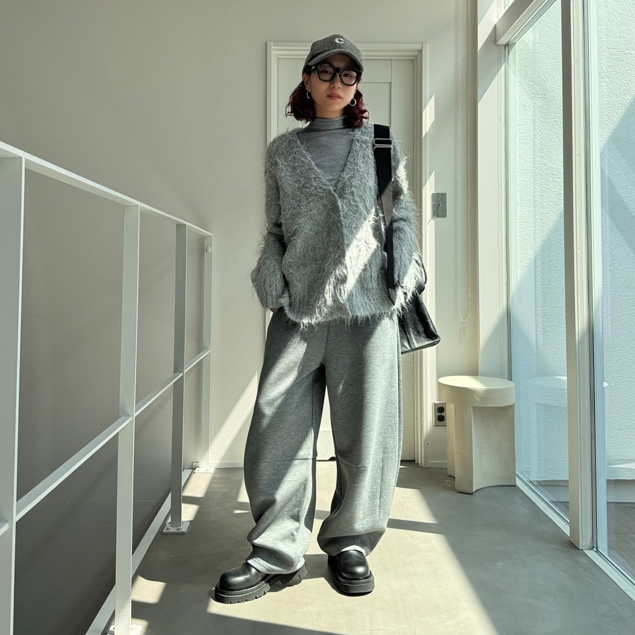 スウェットラフコクーンPT/グレー