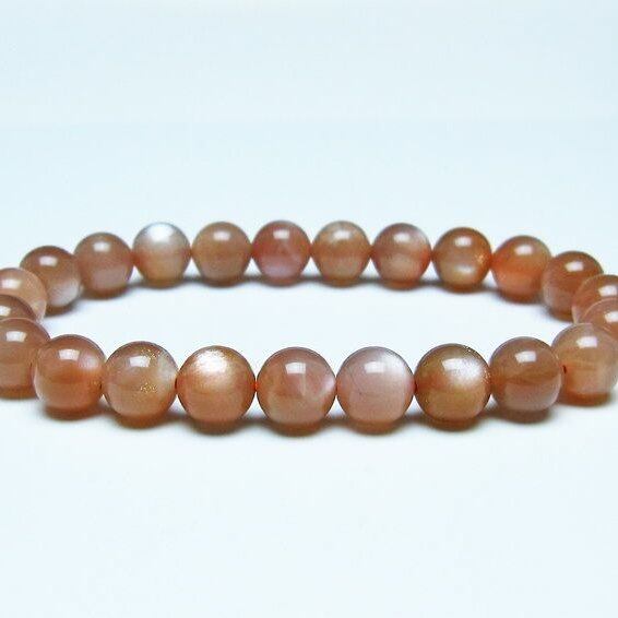 オレンジムーンストーン ブレスレット 8mm 一点物 メール便可 [M便 1/10] 111-48584