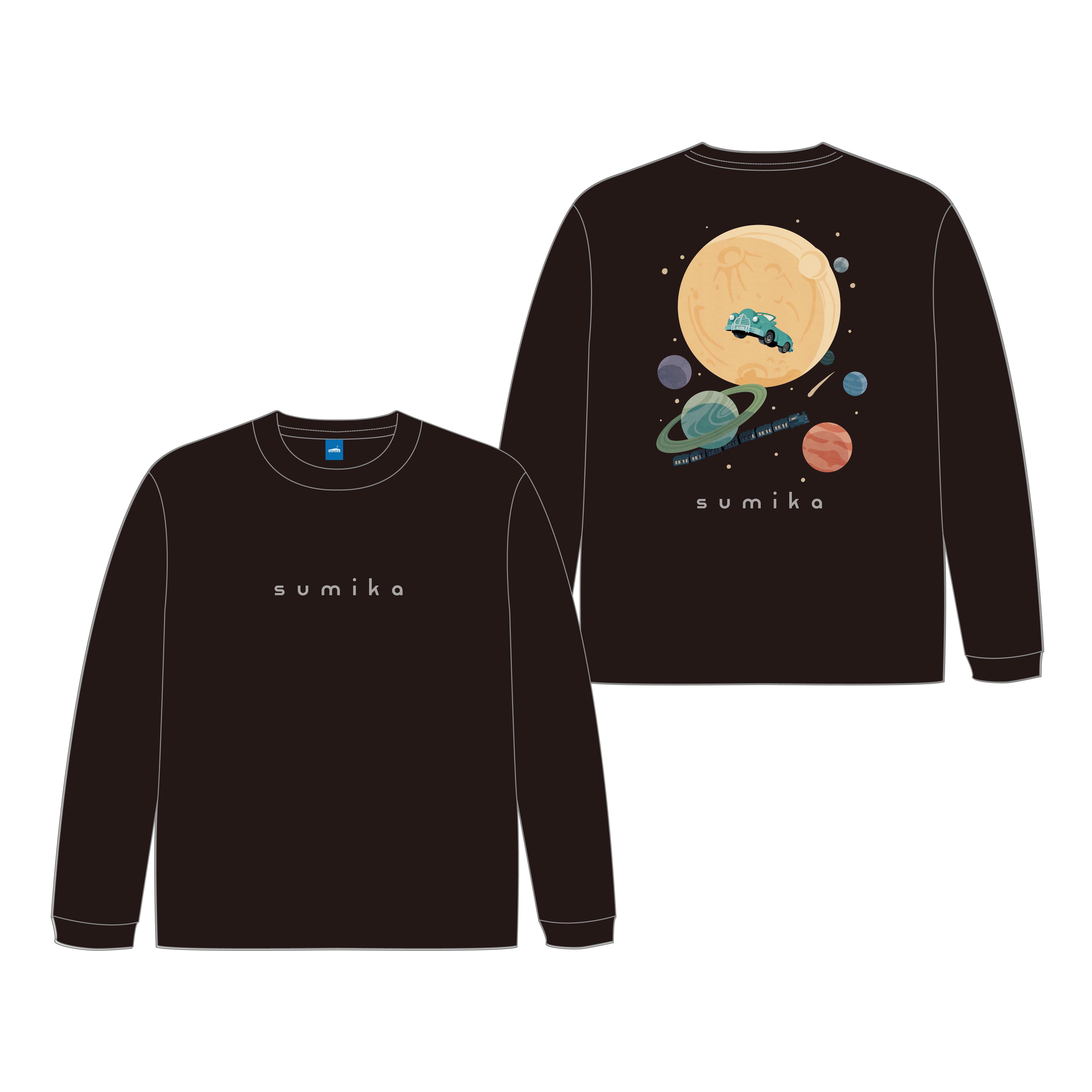 sumika / Retro Future ロングスリーブTシャツ（ブラック）