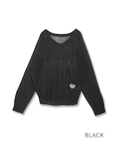 ロゴVネックシアーニットTOPS (BLACK) CQ-49014