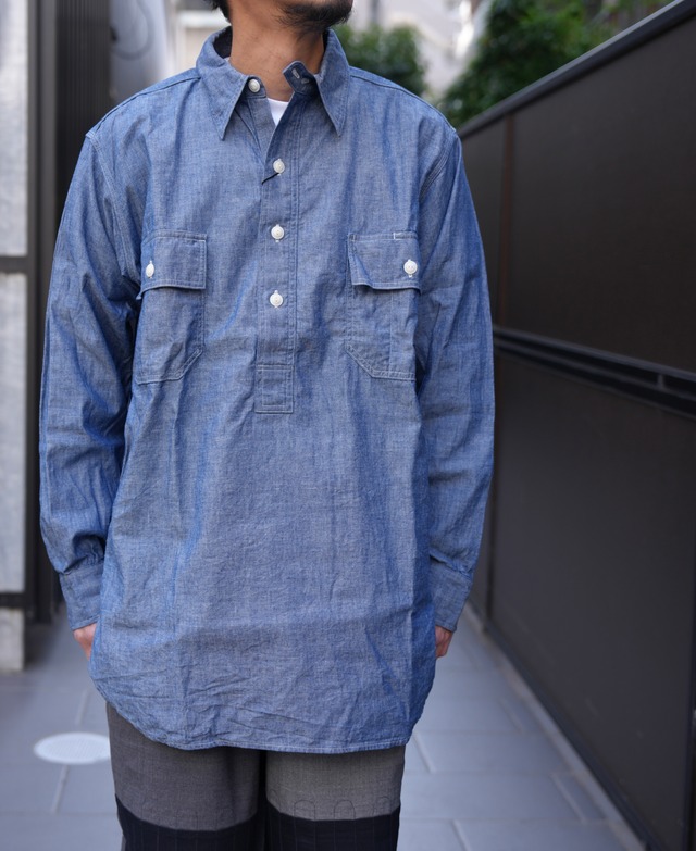 KENNETH FIELD(ケネスフィールド) / TRIPLE STITCH MANUFACTURE SHIRTS KHADI -CHAMBRAY BLUE-(24SS-51)