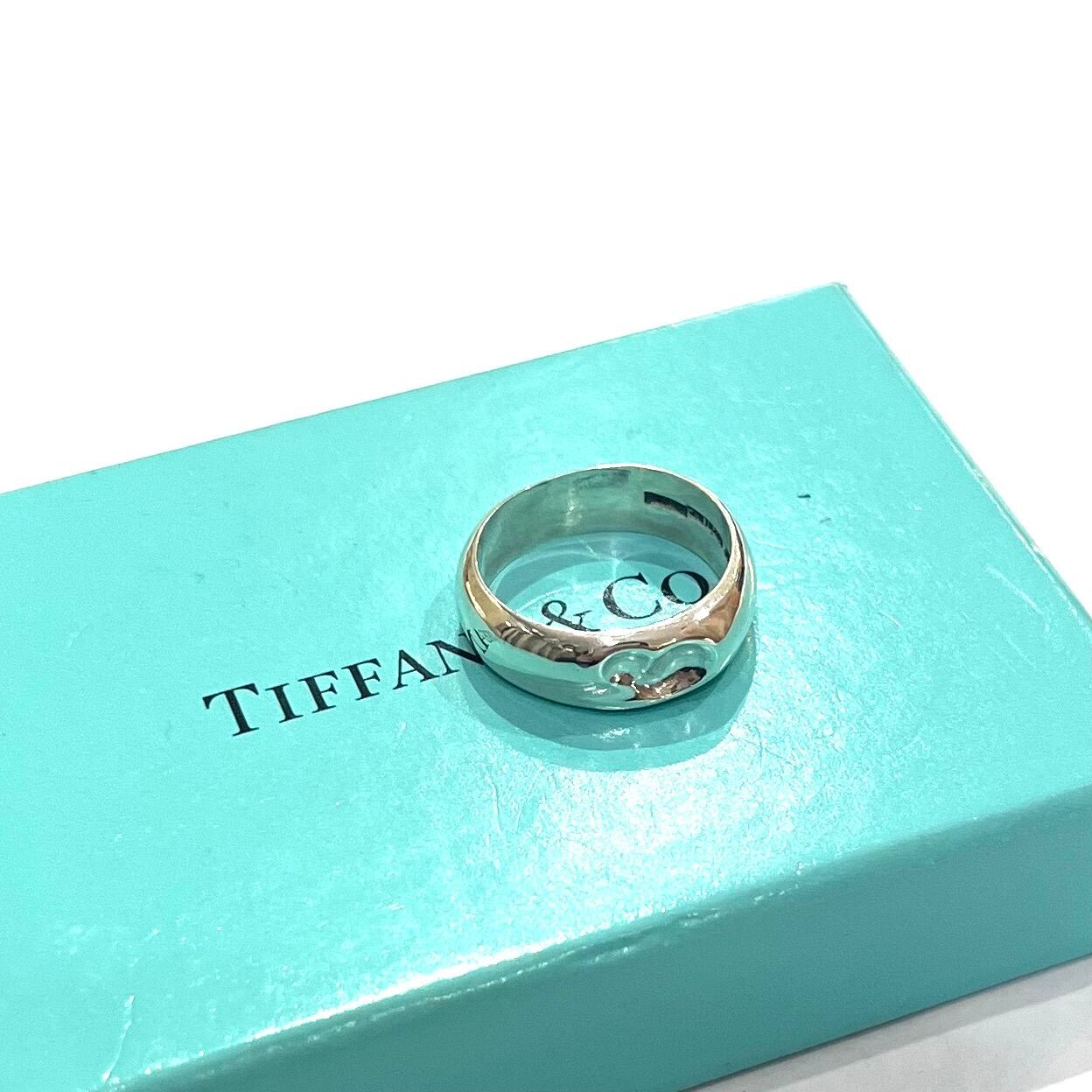 TIFFANY&CO】T2117 個性の美学。エンボスハートリング 12号／シルバー