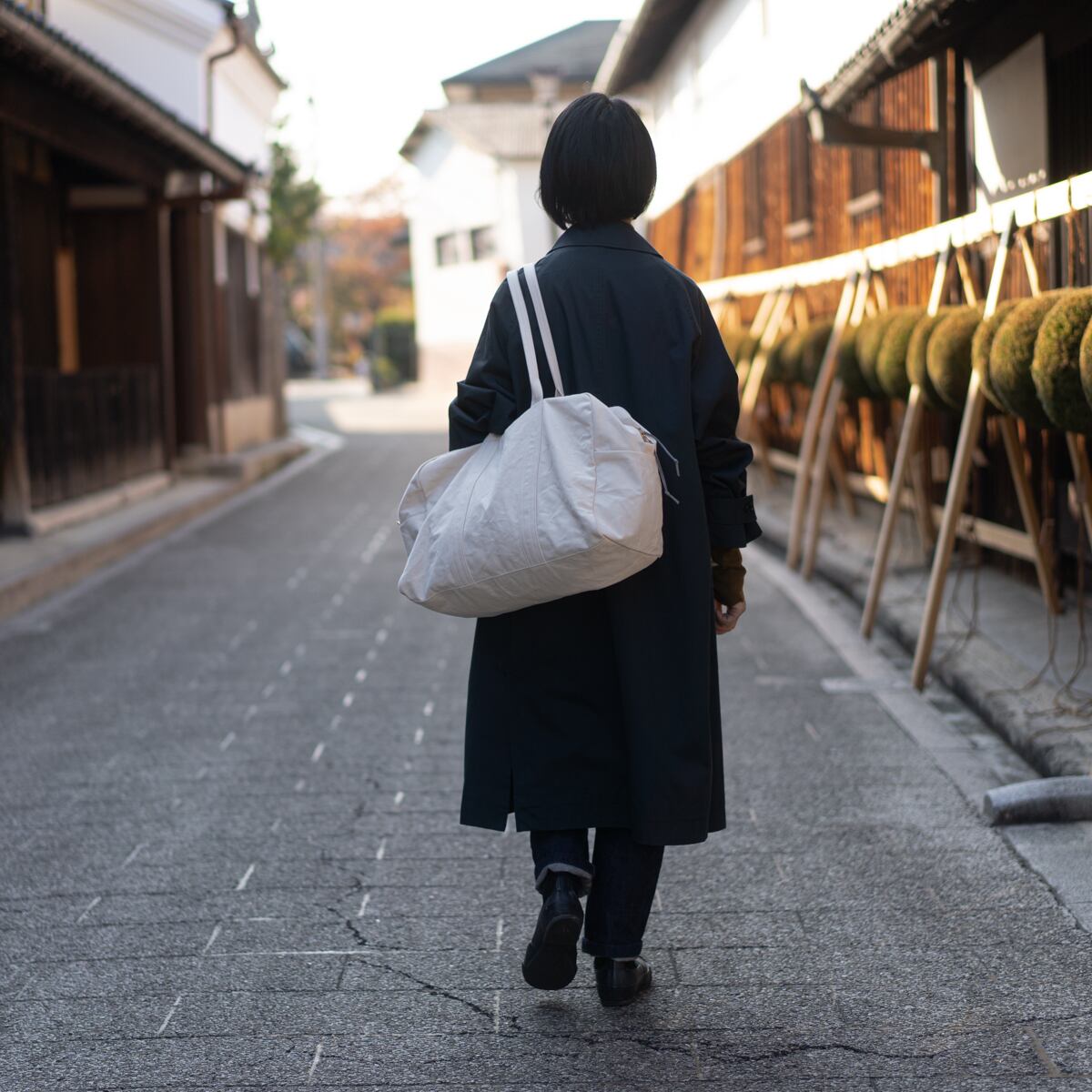帆布のボストンバッグL 生成り | Fuku