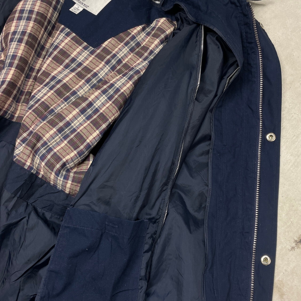 90年代 LONDON FOG ロンドンフォグ 襟レザー コットンブルゾン 