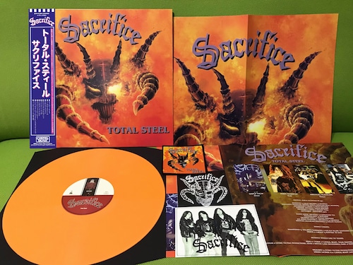 【帯付き／LP送料込み（追跡番号付き）／特典付き】SACRIFICE "Total Steel" LP  EUヴァージョン - Orange Wax