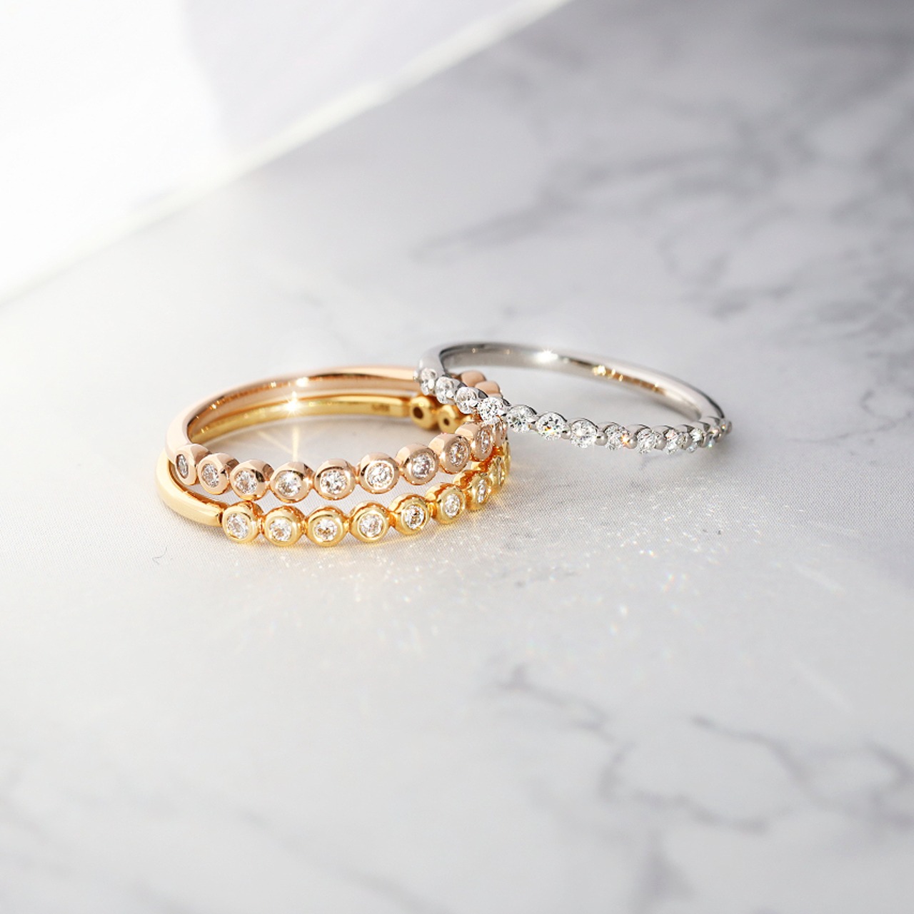 【ROUND】 Diamond Half Eternity Ring