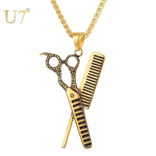 レディース ネックレス ヘアアクセ はさみ ペンダント ユニセックス ヒップ ヘア スタイリスト ビンテージ チェーン 床屋 80001217