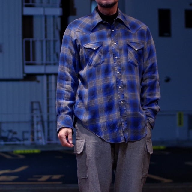 1960-70s Miller Shadow Plaid Rayon Western Shirt / レーヨン