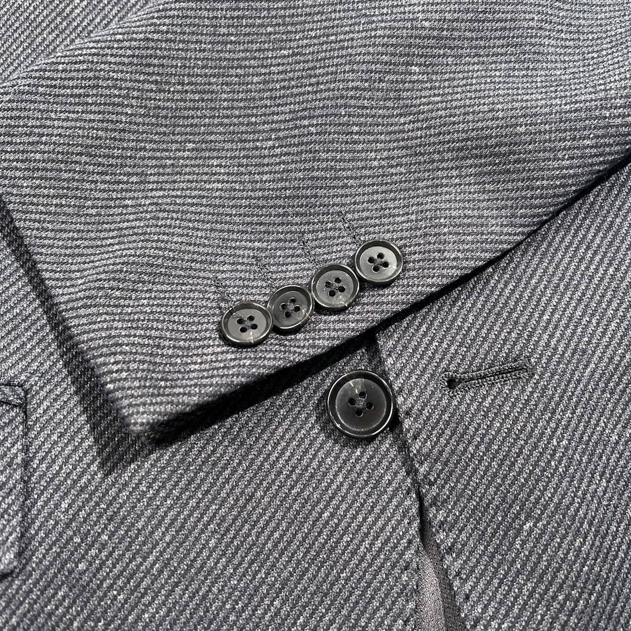 ORIHICA オリヒカ SMART JERSEY ツイード セットアップ 2B スーツ テーラード 裾ダブル スラックス S/W73 /ダークグレー