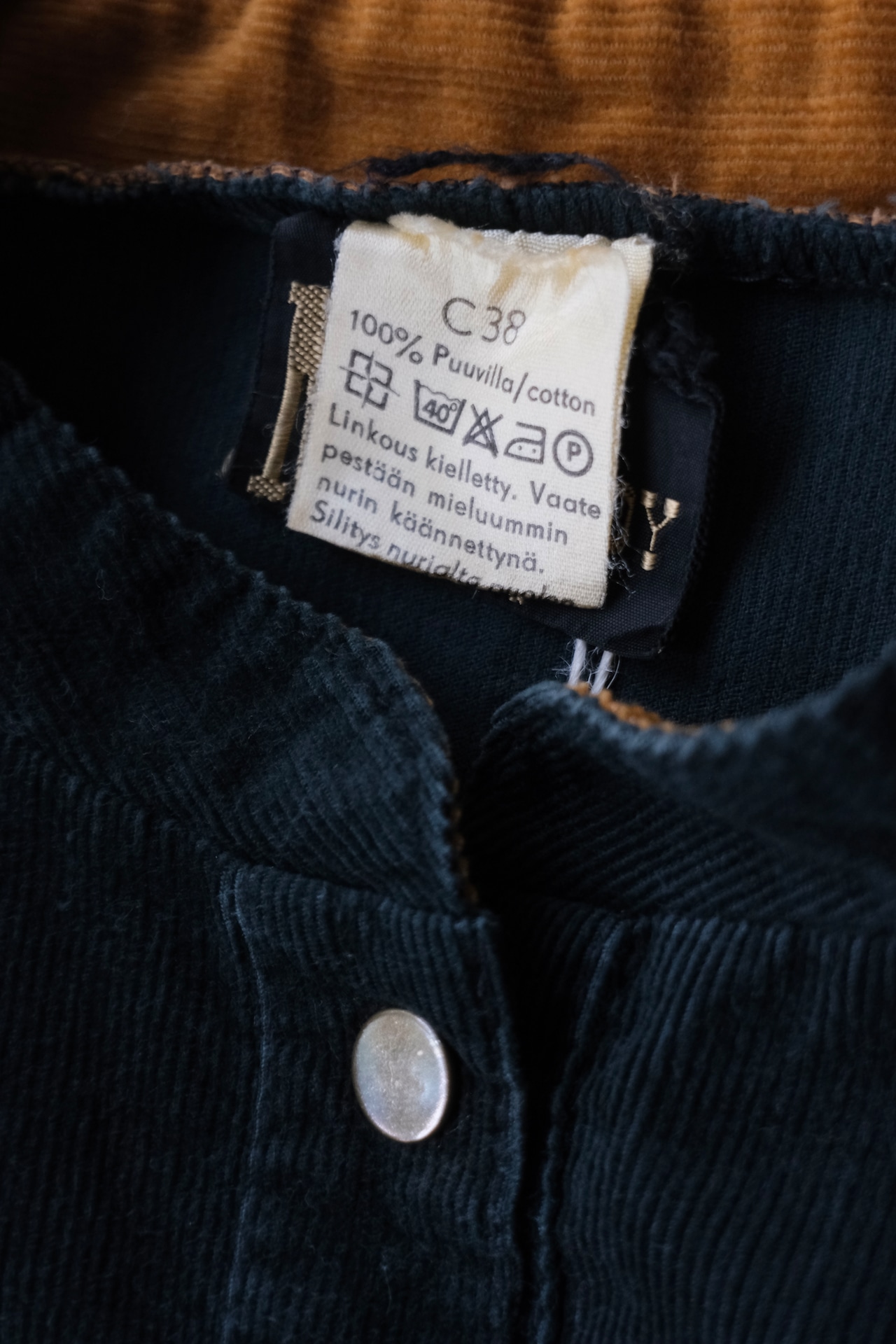 Black corduroy long sleeve shirt dress