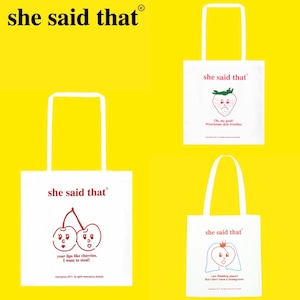 【即発/正規品】she said that fruit bag 3types / シーセッドザット フルーツ バッグ トートバッグ 韓国 雑貨