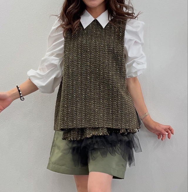 ヴェロフォンナ Re.Verofonna　衿付ツイードドッキングBL