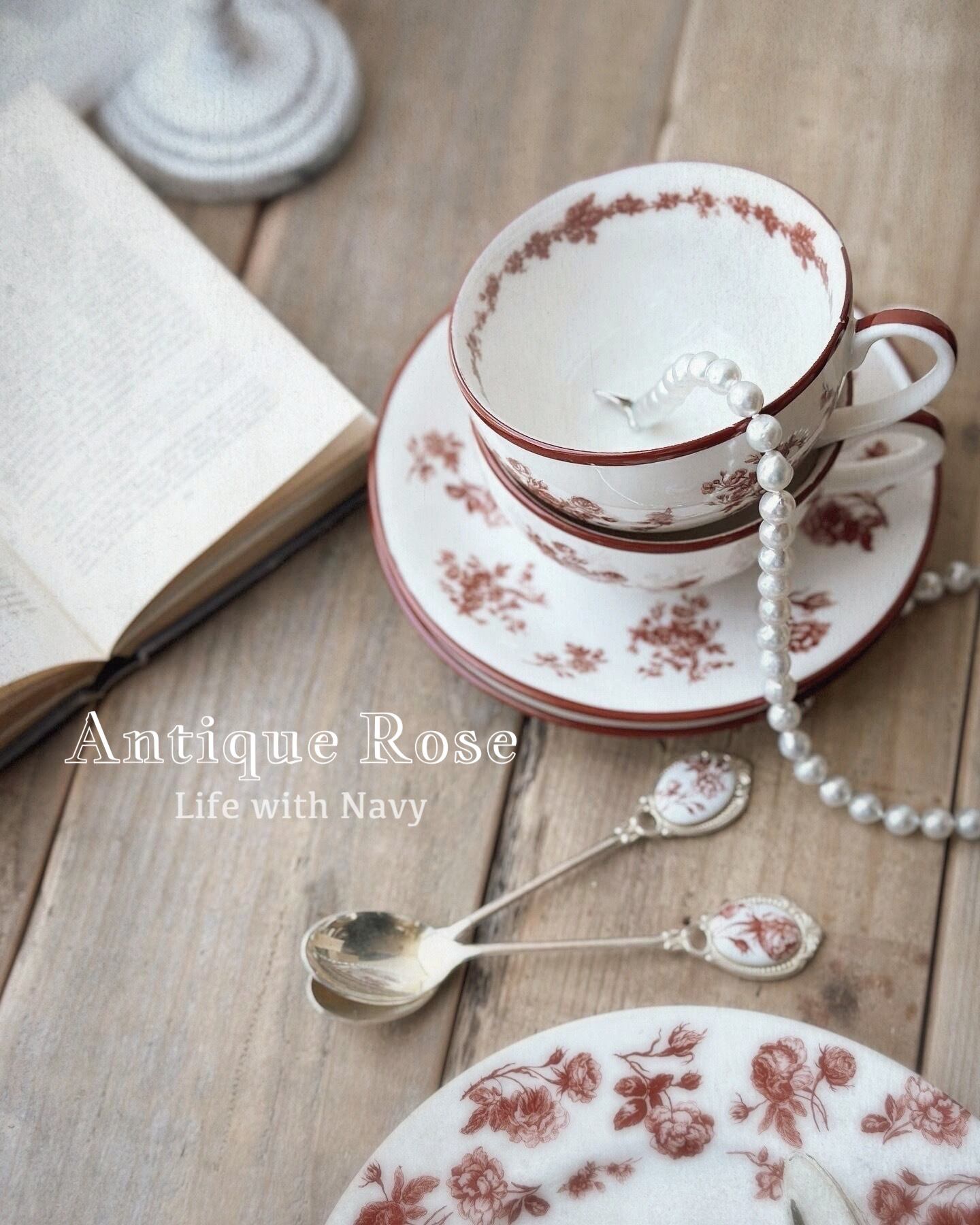 アンティークローズ転写紙 レッド | Life with Navy【ポーセリンアート