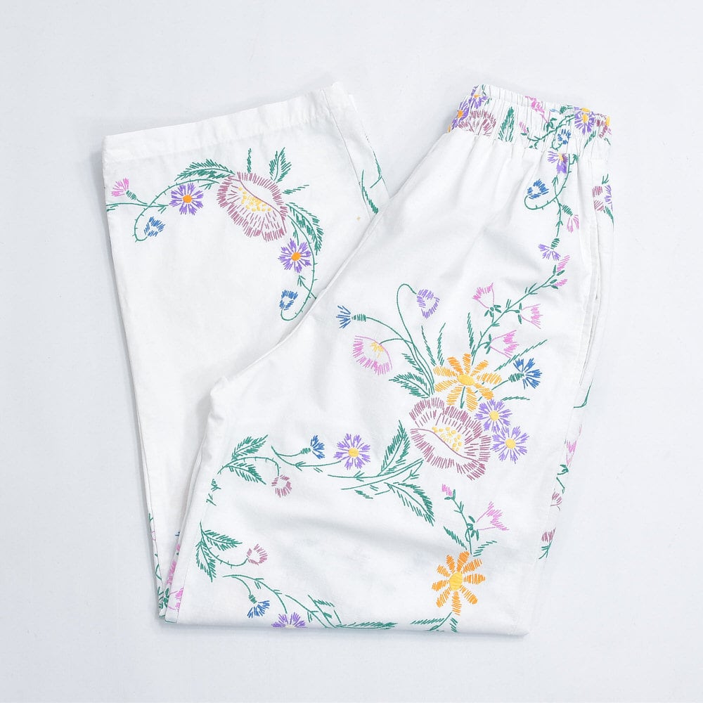 Remakeリメイク 再構築 パッチワーク&フラワー 刺繍 デザイン ルーズ