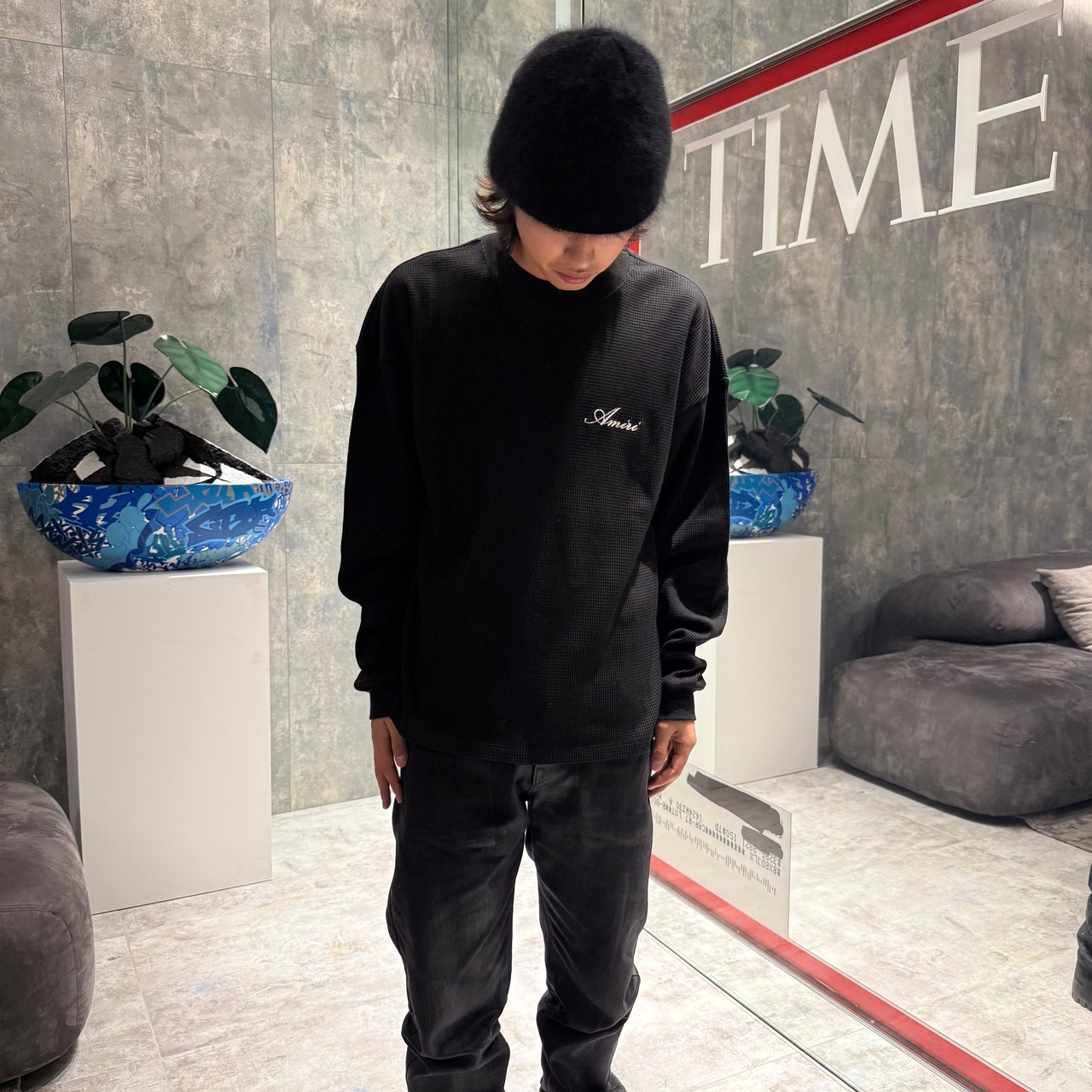 【AMIRI】SMOKING WOLF OS WAFFLE CREW - 14