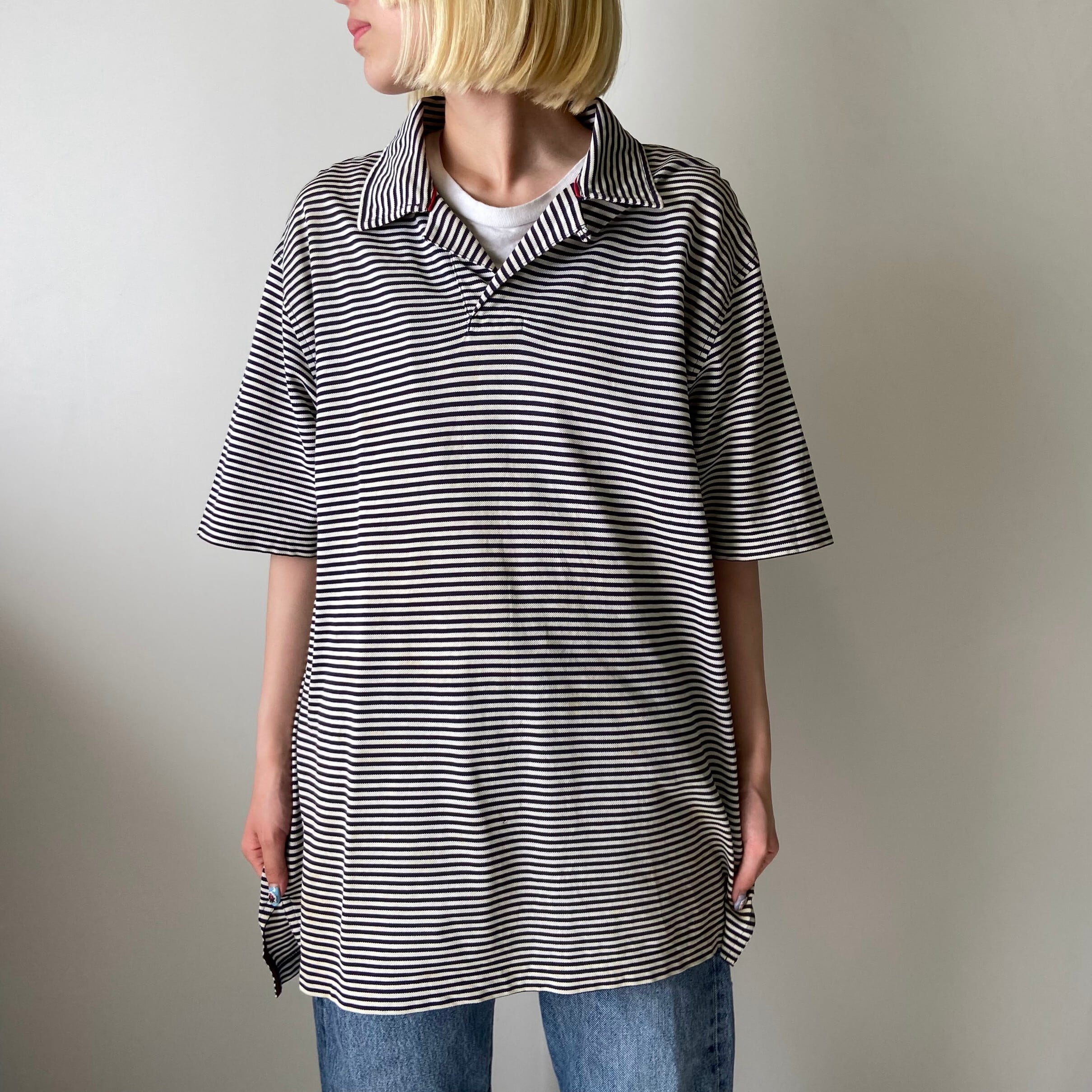 BAPE ボーダー ポロシャツ 90s ノーウエア 裏原宿 アメカジ ロカビリー BAPE ボーダー ポロシャツ 90s ノーウエア 裏原宿 アメカジ