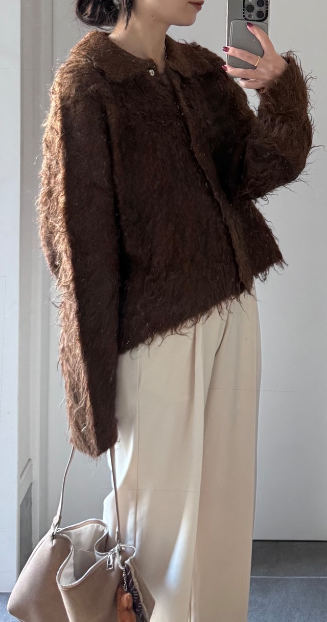 カーリーカラーカーディガン　全2色