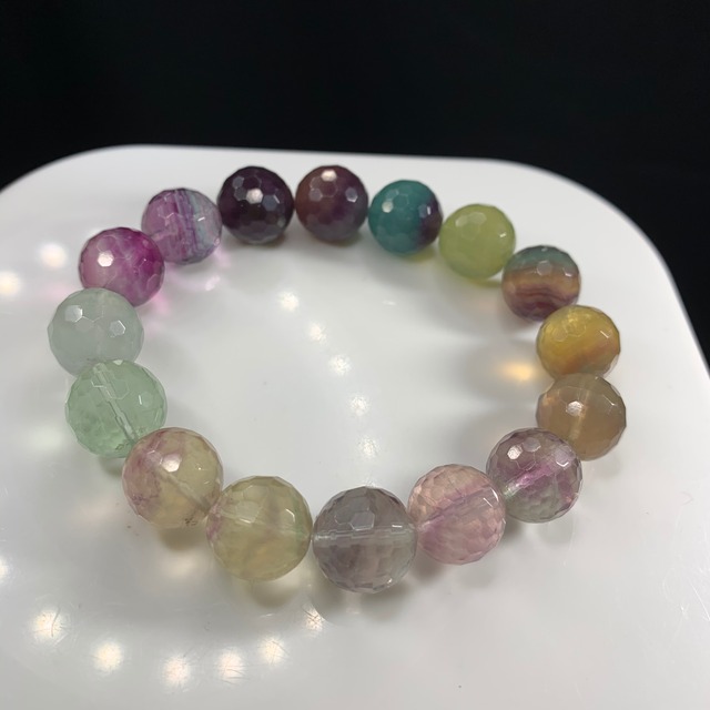 b142 128面体カットグラデーションフローライト