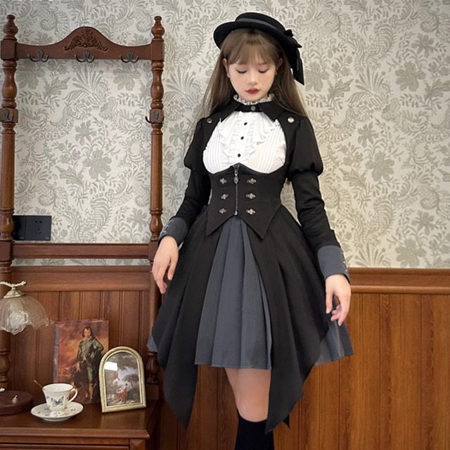 ゴスロリファッション 通販 With U Ｍサイズ国内到着  ALICE GIRL オリジナル ジャケット クラシカル 原宿ファッション 病み可愛い かわいい 控えめ 大人ゴシック