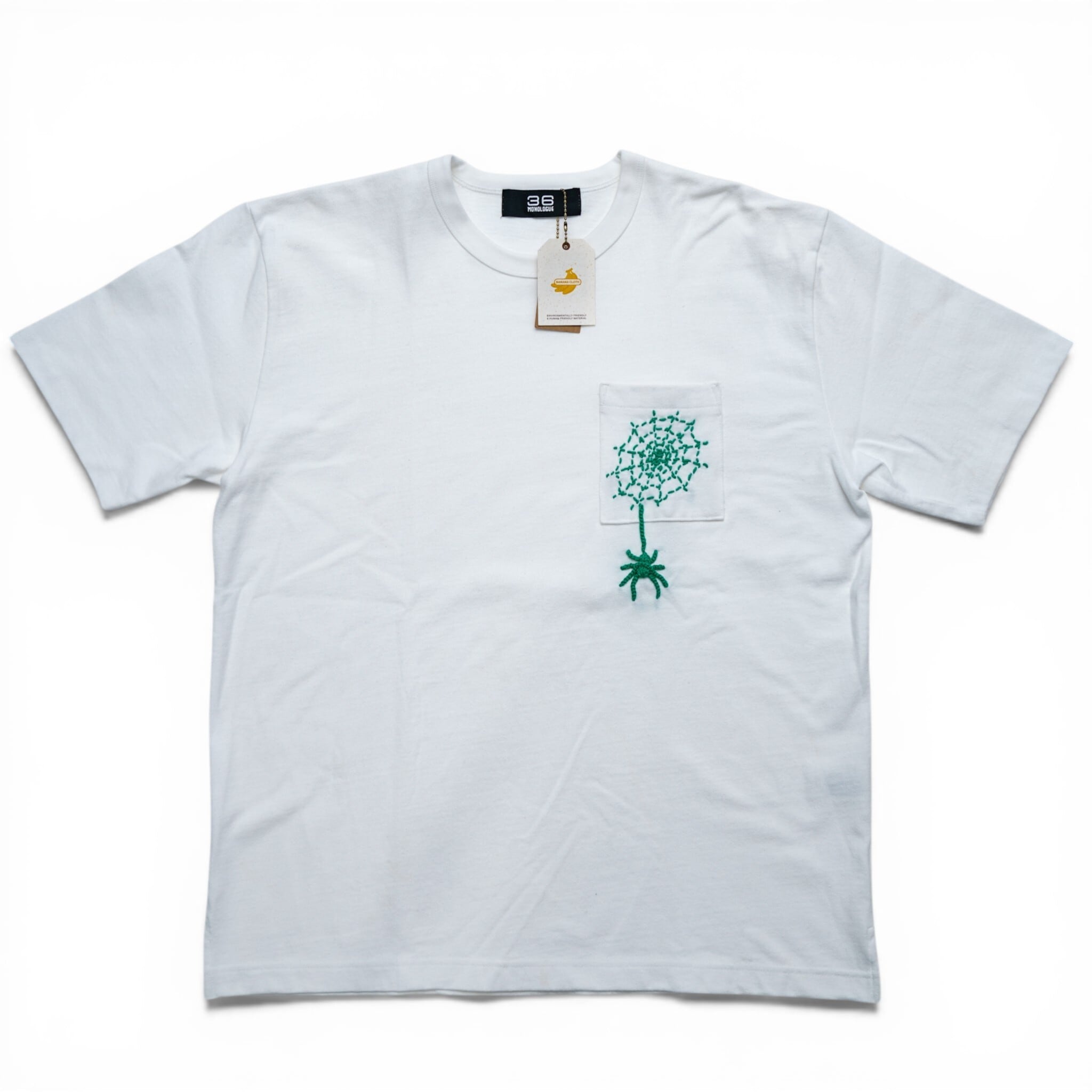 36 monologue 36モノローグ スパイダー ハンド刺繍 半袖 Tシャツ ホワイト サイズ2