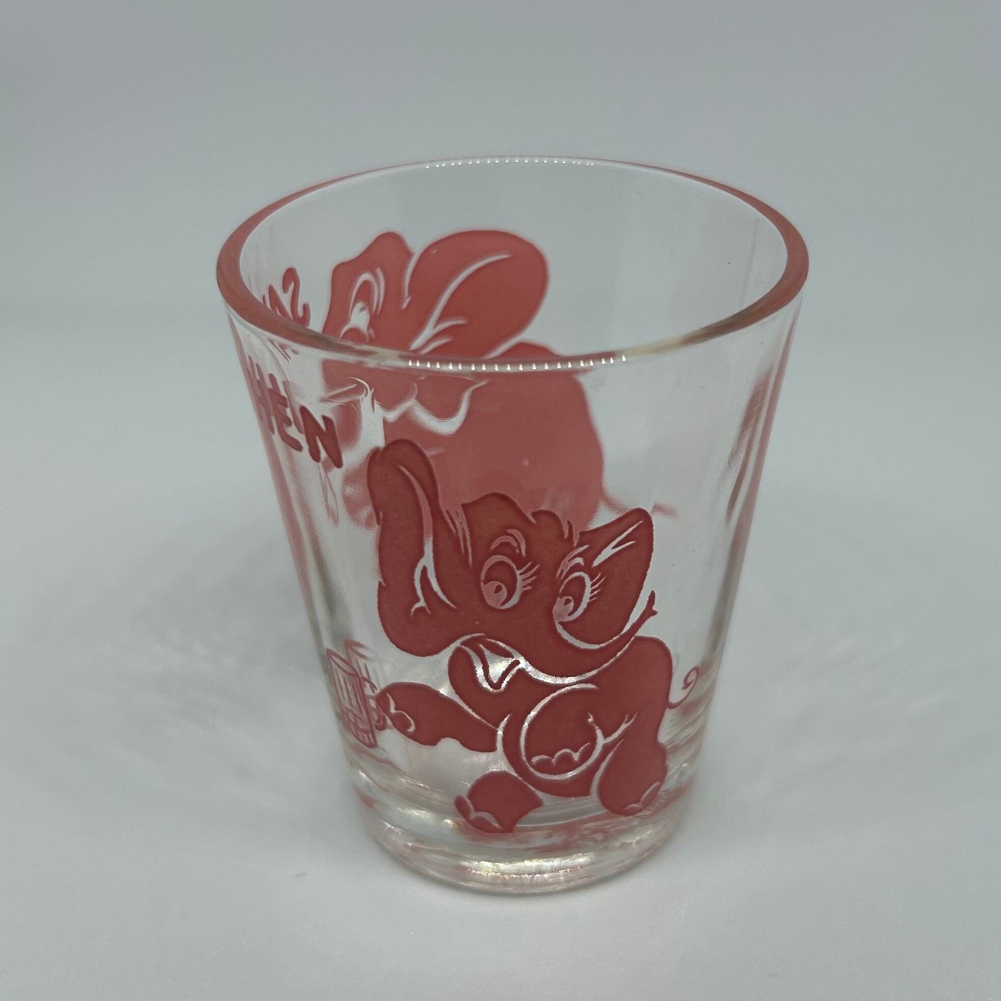 Vintage Hazel Atlas Pink Elephant Shot Glass/ショットグラス