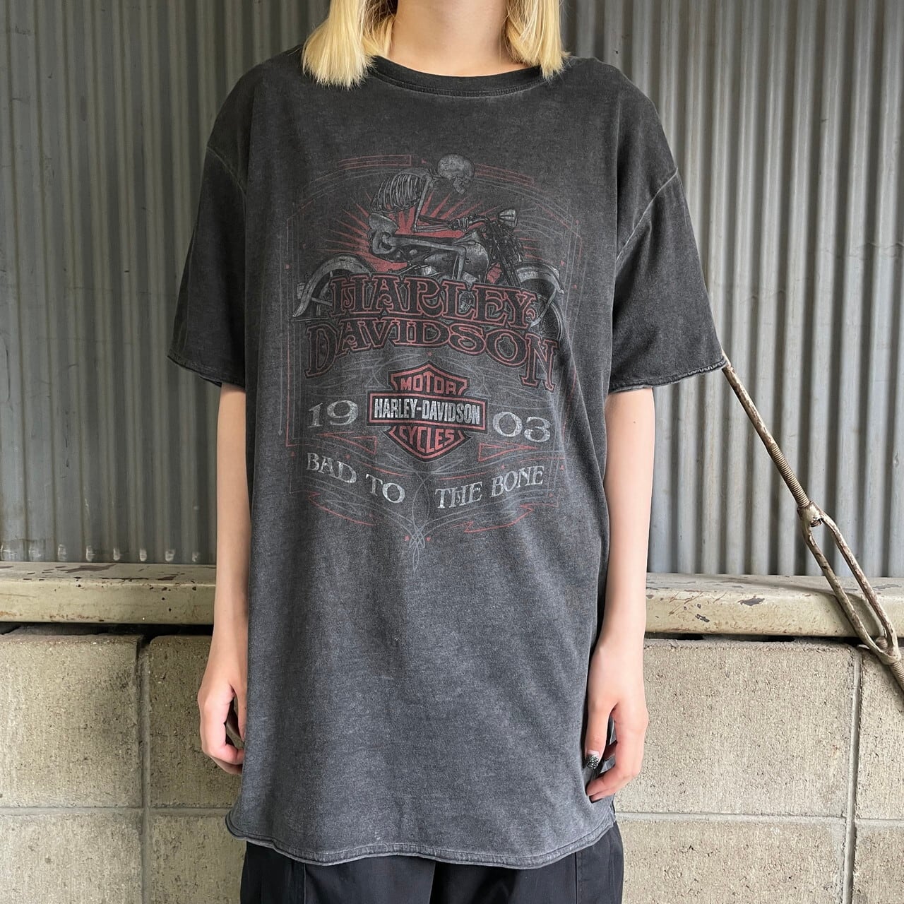 ハーレーダビッドソン Harley-Davidson モーターサイクル 両面プリント バイクTシャツ メンズM /eaa263337