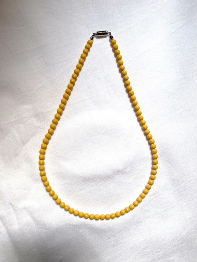 Vintage grained necklace /  YELLOW ORANGE
