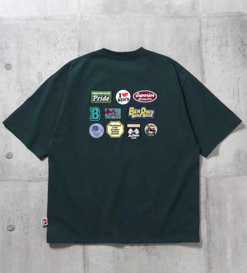 BEN DAVIS (ベンデイビス) スペシャルワッペン ビッグシルエット Tシャツ 半袖 (51)ボトルグリーン C-2580047