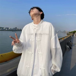 シースルーデザインシャツトップス bt0880【韓国メンズファッション】