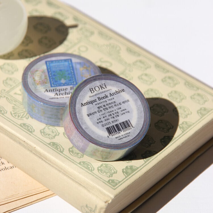 BOKI】マスキングテープ Antique Book Archive Cutting Line Masking