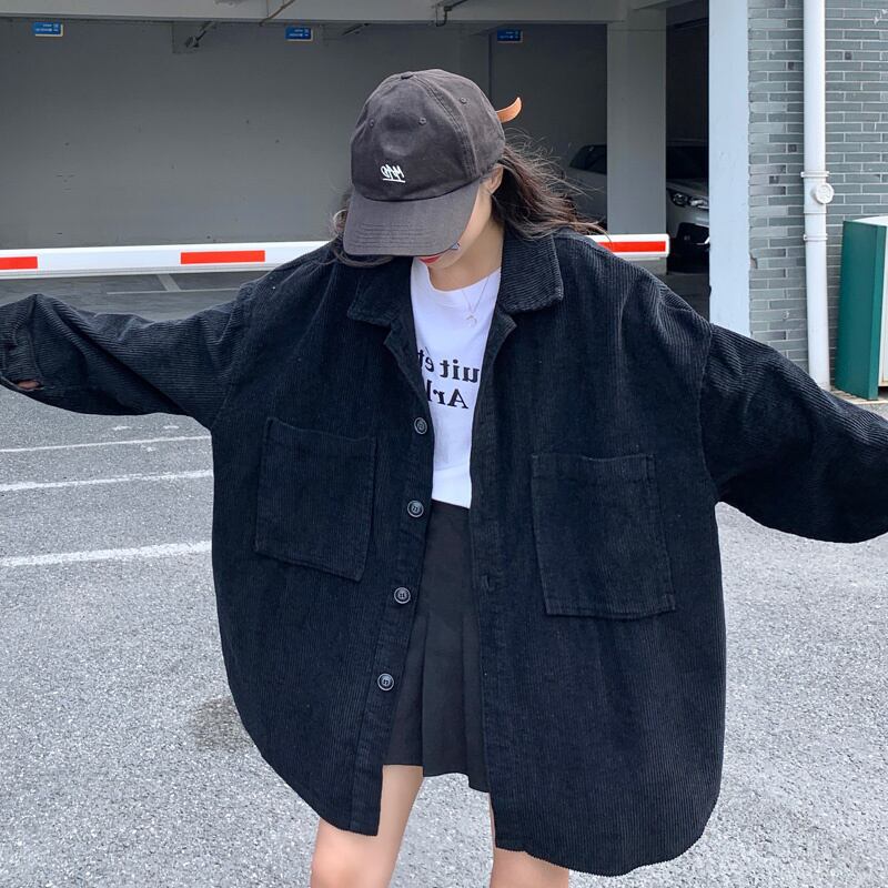 カジュアル黒ジャケット コーデュロイ襟付き 予約]コーデュロイ襟スウェードミドルジャケット /ブラック – Lumier