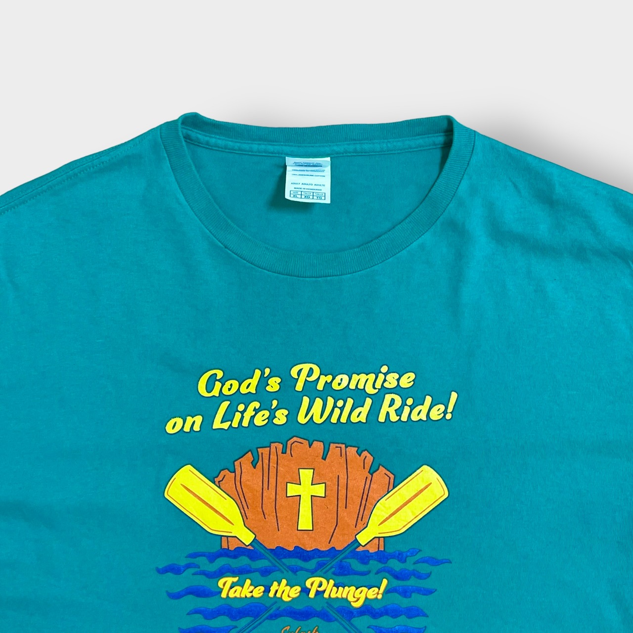 【DELTA】Splash Canyon プリント ロゴ Tシャツ XL ビッグサイズ 半袖 スプラッシュキャニオン エメラルドグリーン US古着