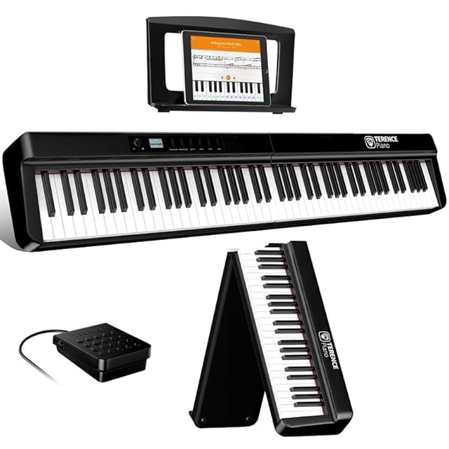 折りたたみ 電子ピアノ 61鍵盤 キーボード デジタルピアノ USB 充電式